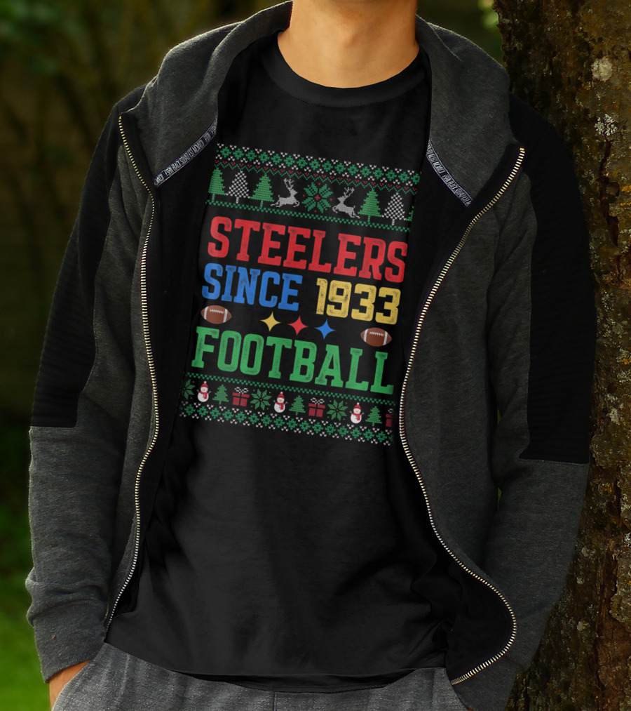 Steelers Ugly Christmas Football Since 1933 T-Shirt