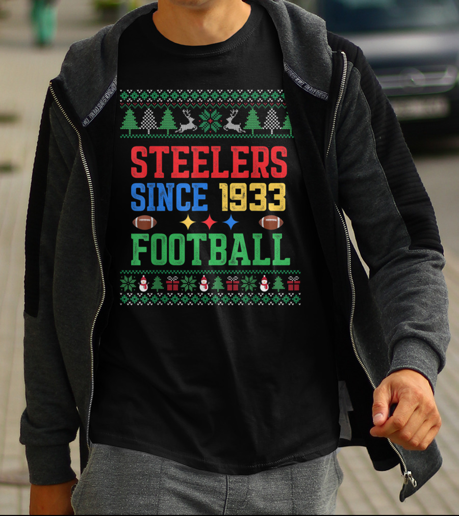 Steelers Ugly Christmas Football Since 1933 T-Shirt