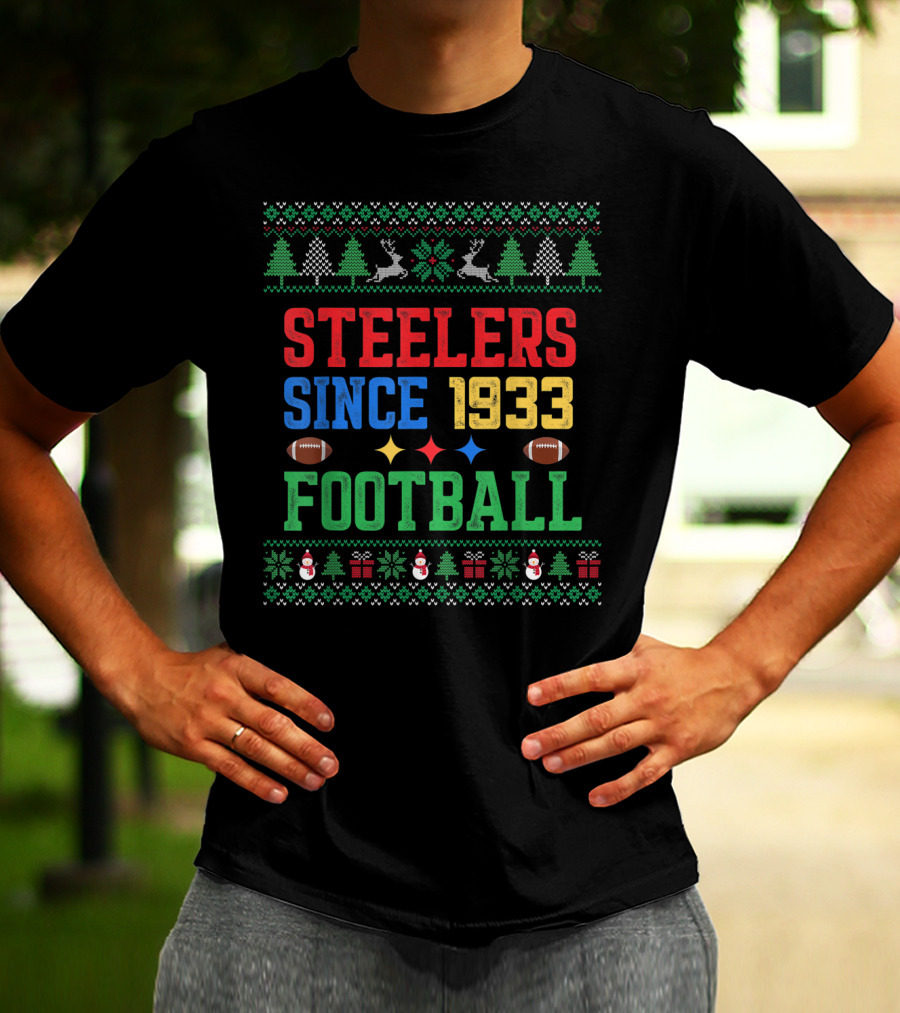 Steelers Ugly Christmas Football Since 1933 T-Shirt