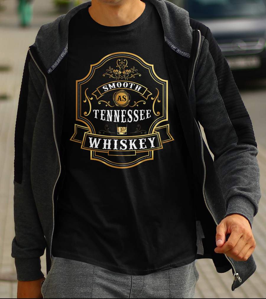 Smooth As Tennessee Whiskey Drinking Buddy Label T-Shirt