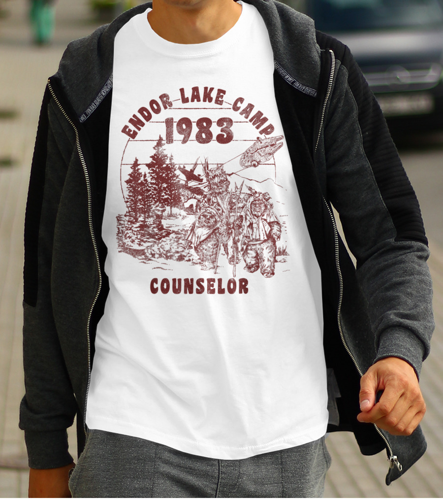 Endor Lake Camp 1983 Counselor Star Wars Ewok Adventure T-Shirt