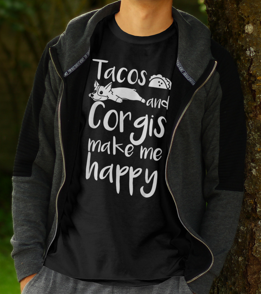Tacos And Corgis Make Me Happy T-Shirt