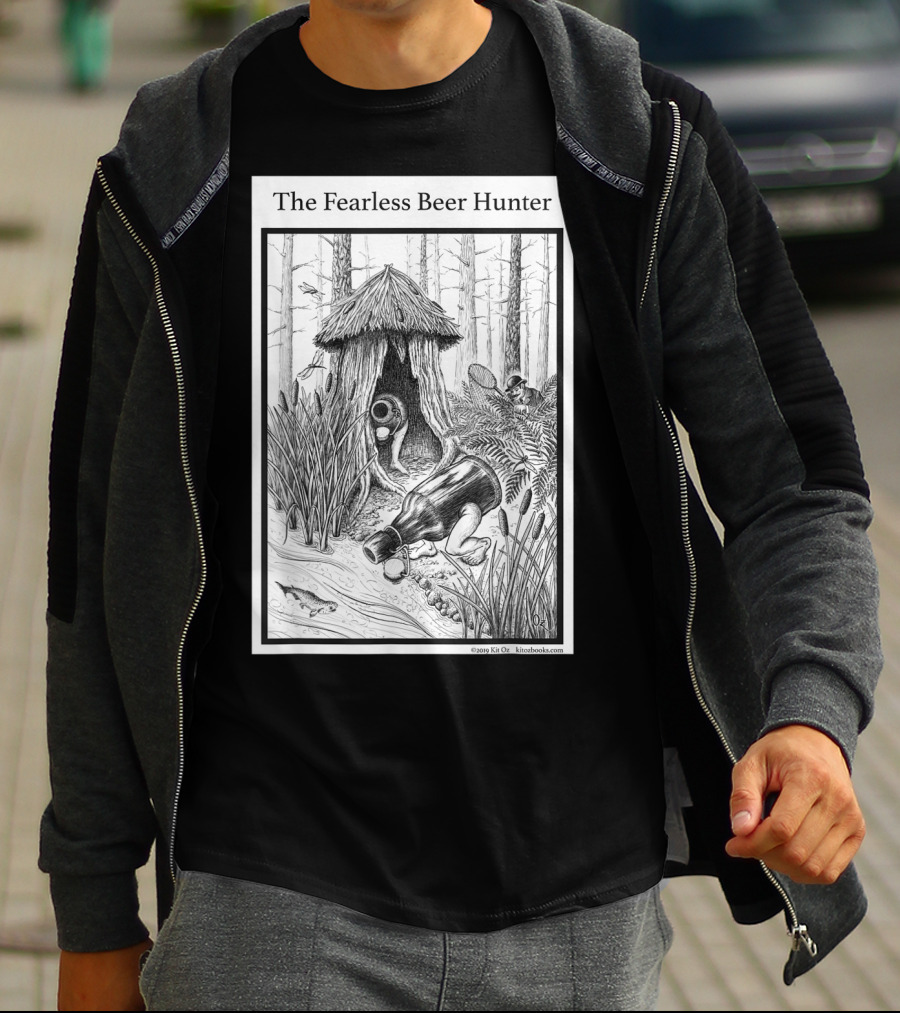 The Fearless Beer Hunter Forest Adventure Hut Scene T-Shirt