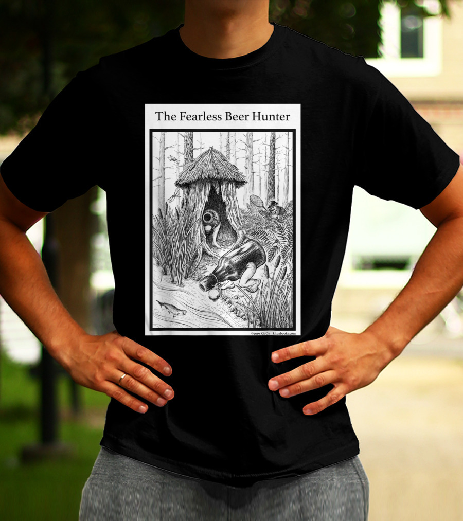 The Fearless Beer Hunter Forest Adventure Hut Scene T-Shirt