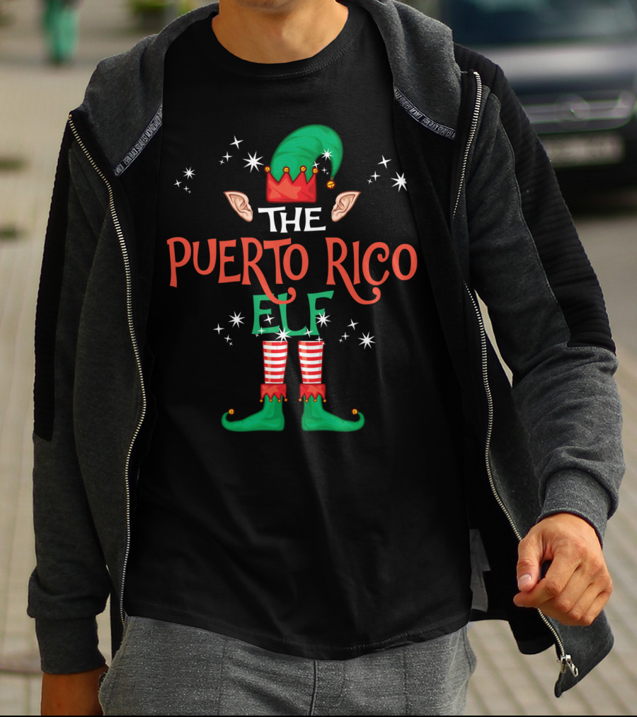 The Puerto Rico Elf Christmas Family Group T-Shirt