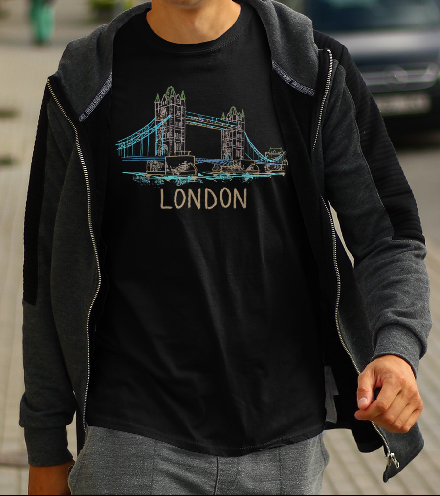 Tower Bridge London Hand Drawn Illustrative T-Shirt
