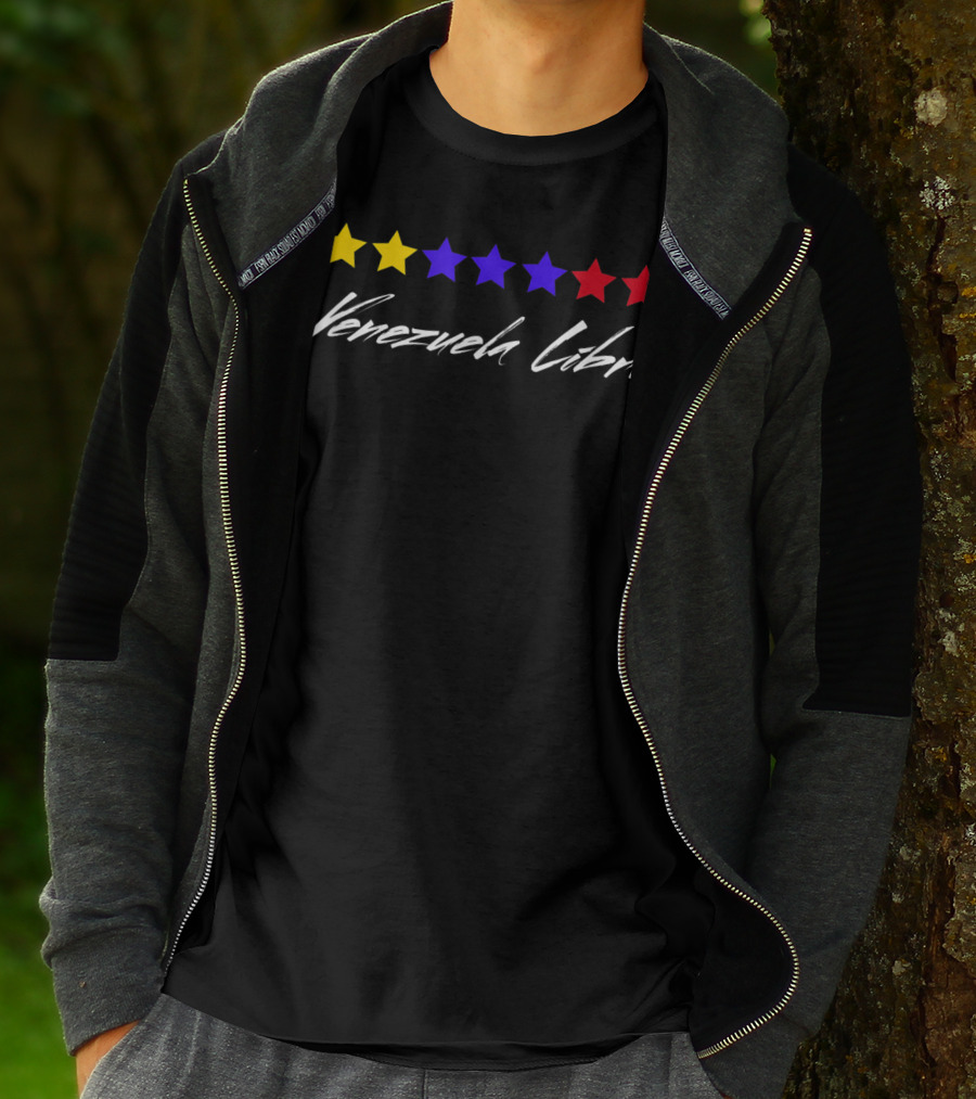 Venezuela Libre 7 Star Flag Camiseta Franela T-Shirt