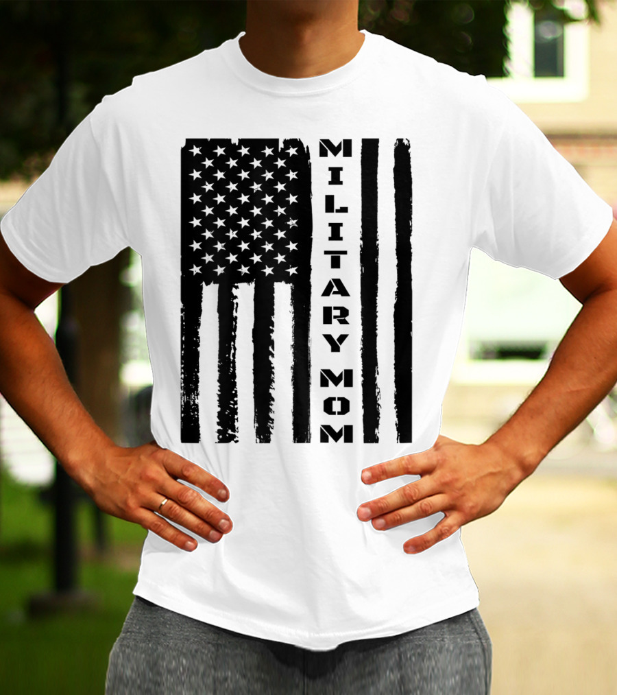 Military Mom American Flag Veteran's Pride T-Shirt