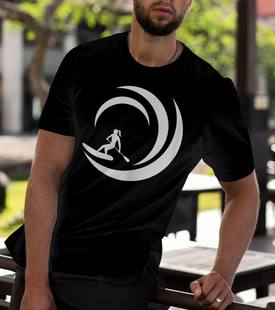 Stand Up Paddle Board SUP Paddling Wave Circle T-Shirt