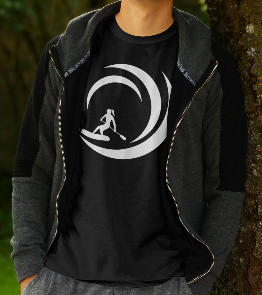 Stand Up Paddle Board SUP Paddling Wave Circle T-Shirt