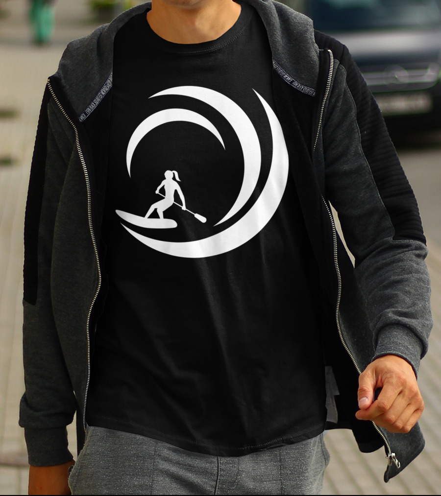 Stand Up Paddle Board SUP Paddling Wave Circle T-Shirt