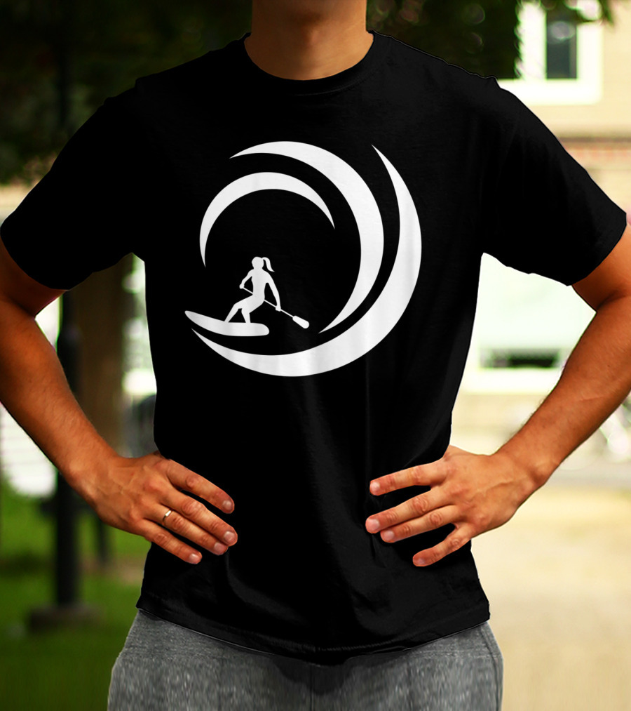 Stand Up Paddle Board SUP Paddling Wave Circle T-Shirt