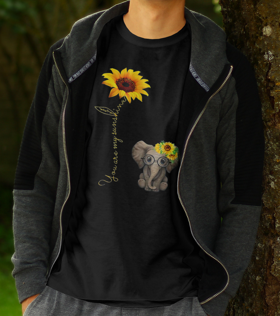 You Are My Sunshine Sunflower Elephant Hippie T-Shirt