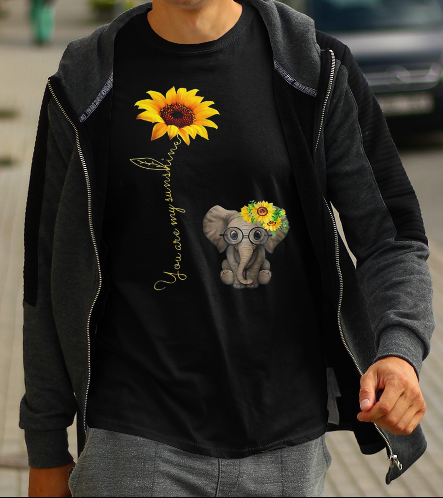 You Are My Sunshine Sunflower Elephant Hippie T-Shirt