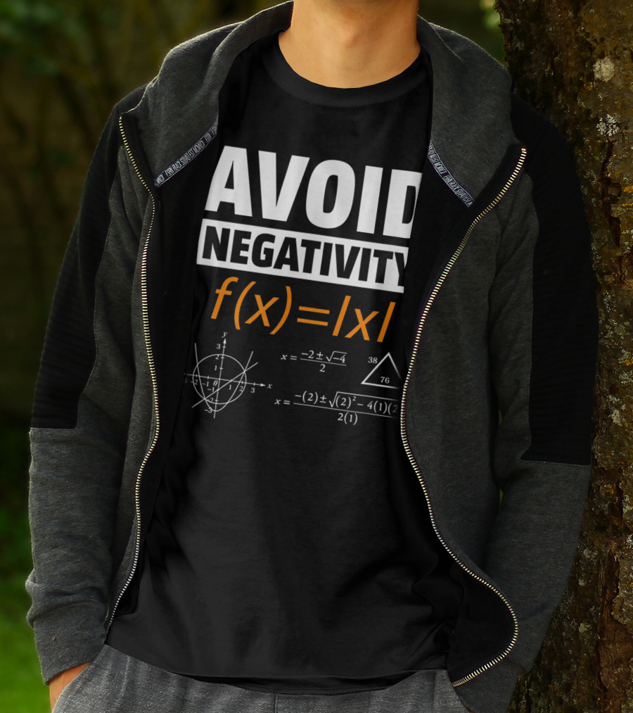 AVOID NEGATIVITY Math Equation F(x)= T-Shirt