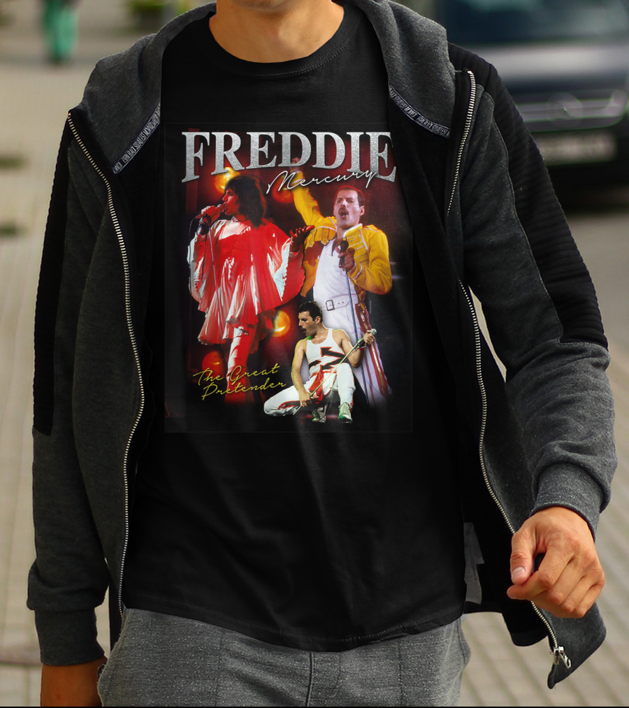 Freddie Mercury The Great Pretender Concert Image Montage T-Shirt