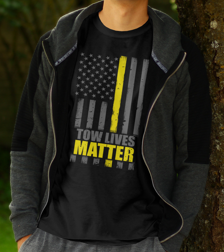 Tow Lives Matter Thin Yellow Line Flag T-Shirt
