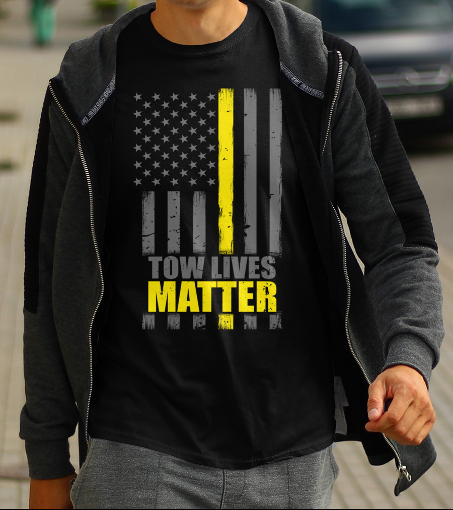 Tow Lives Matter Thin Yellow Line Flag T-Shirt
