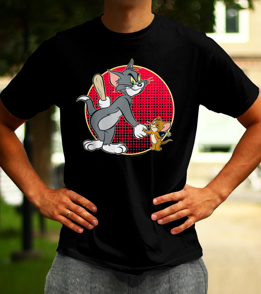Tom And Jerry Classic Cartoon Characters Playful Moment T-Shirt