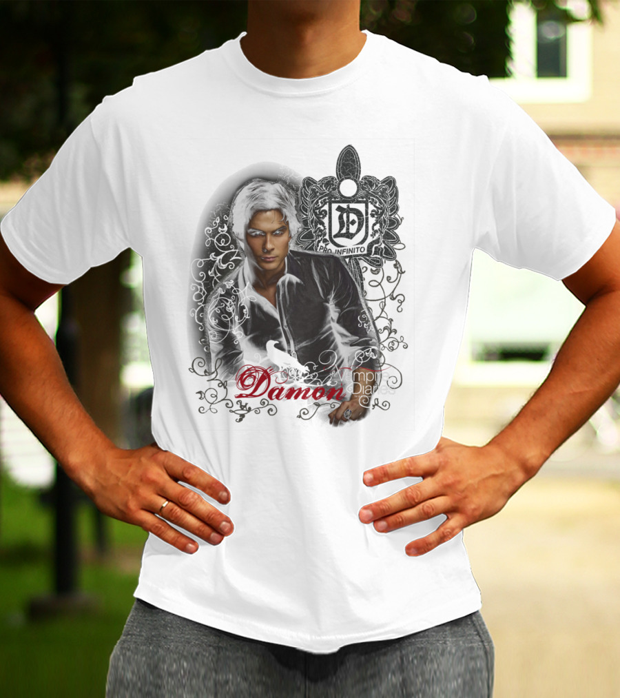 Damon The Vampire Diaries Text T-Shirt