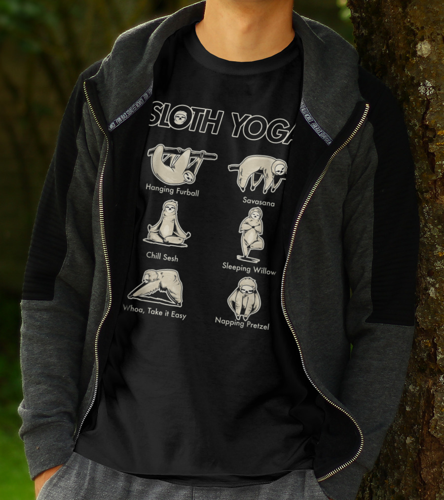 Vintage Funny Cute Sloth Yoga Lover Hanging Furball Savasana Chill Sesh Sleeping Willow Napping Pretzel T-Shirt