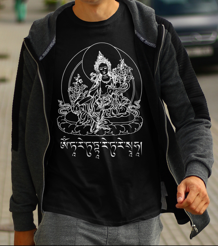 Buddha Green Tara Tibetan Mantra Om Tare Tuttare Ture Soha T-Shirt