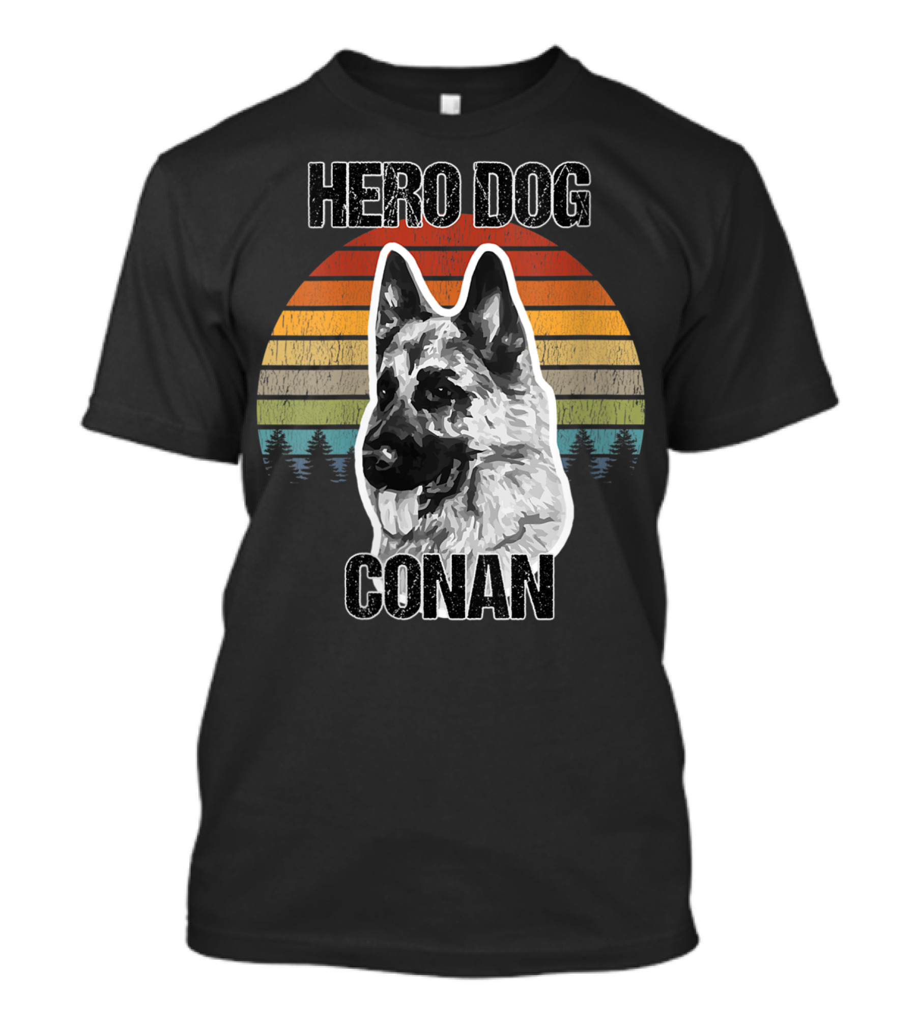 Hero Dog Conan Vintage Style Sunset Stripes T-Shirt
