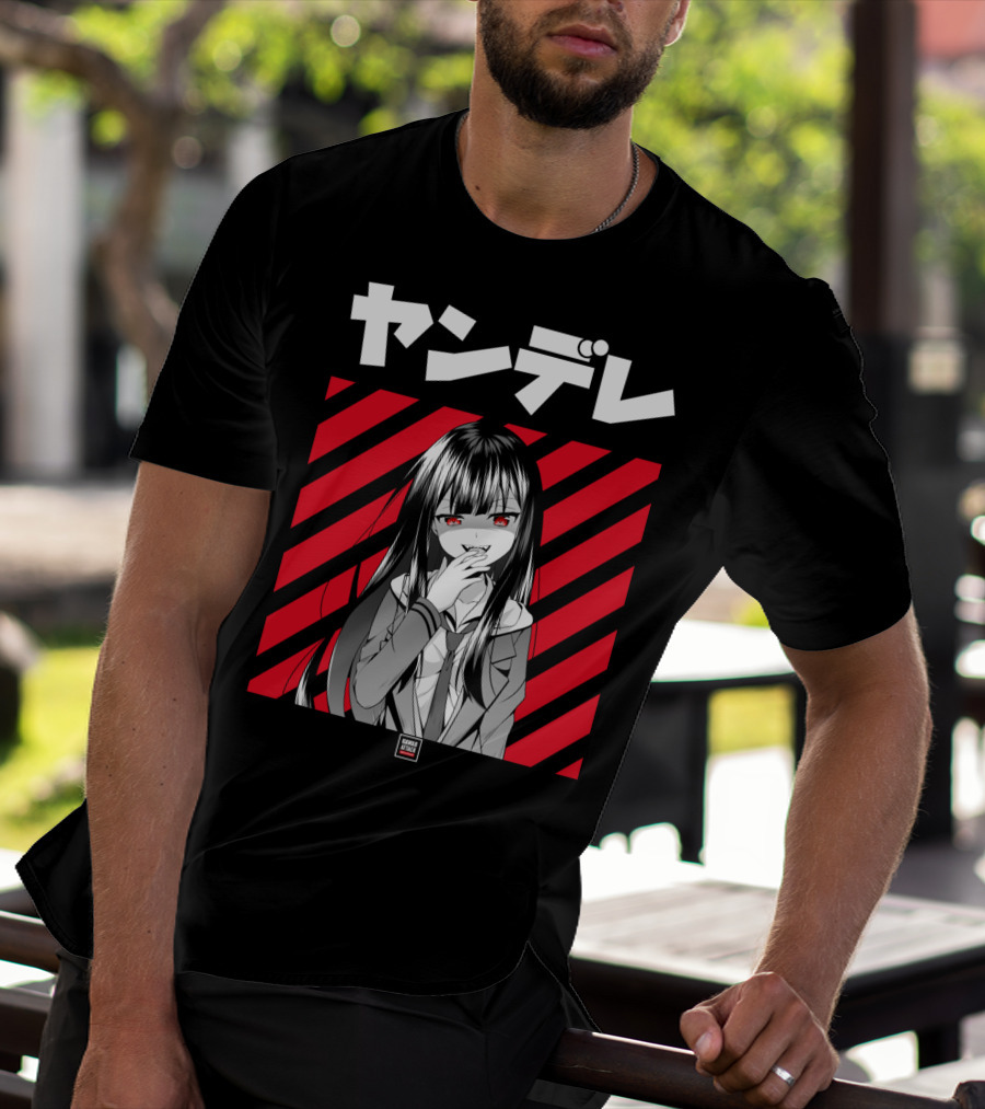 Yandere Japanese Anime Red Eyes Dark Hair Manga T-Shirt