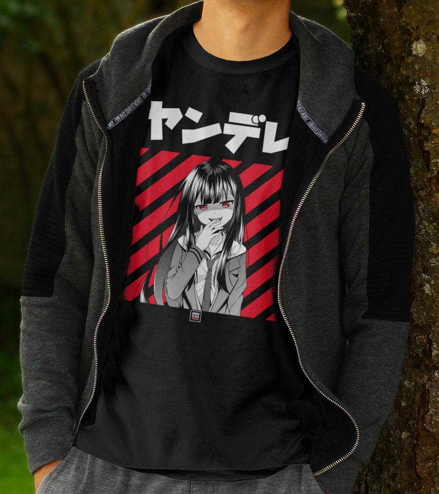 Yandere Japanese Anime Red Eyes Dark Hair Manga T-Shirt