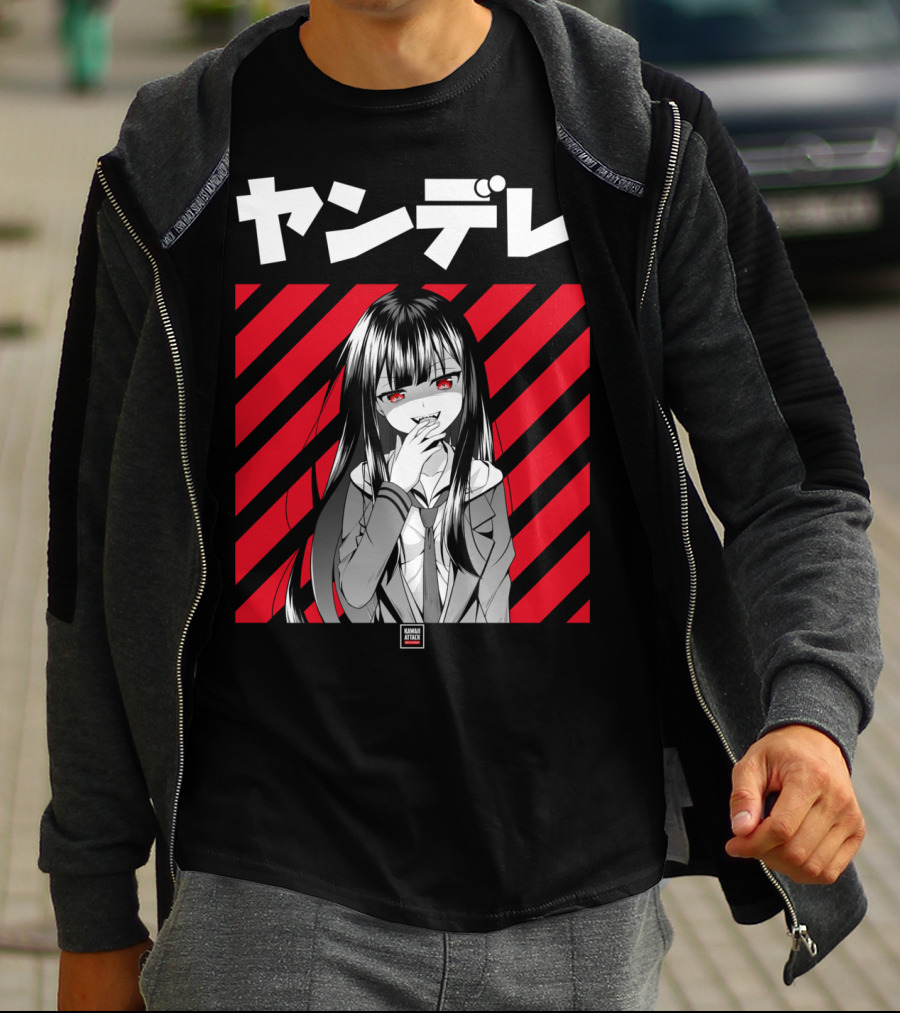 Yandere Japanese Anime Red Eyes Dark Hair Manga T-Shirt
