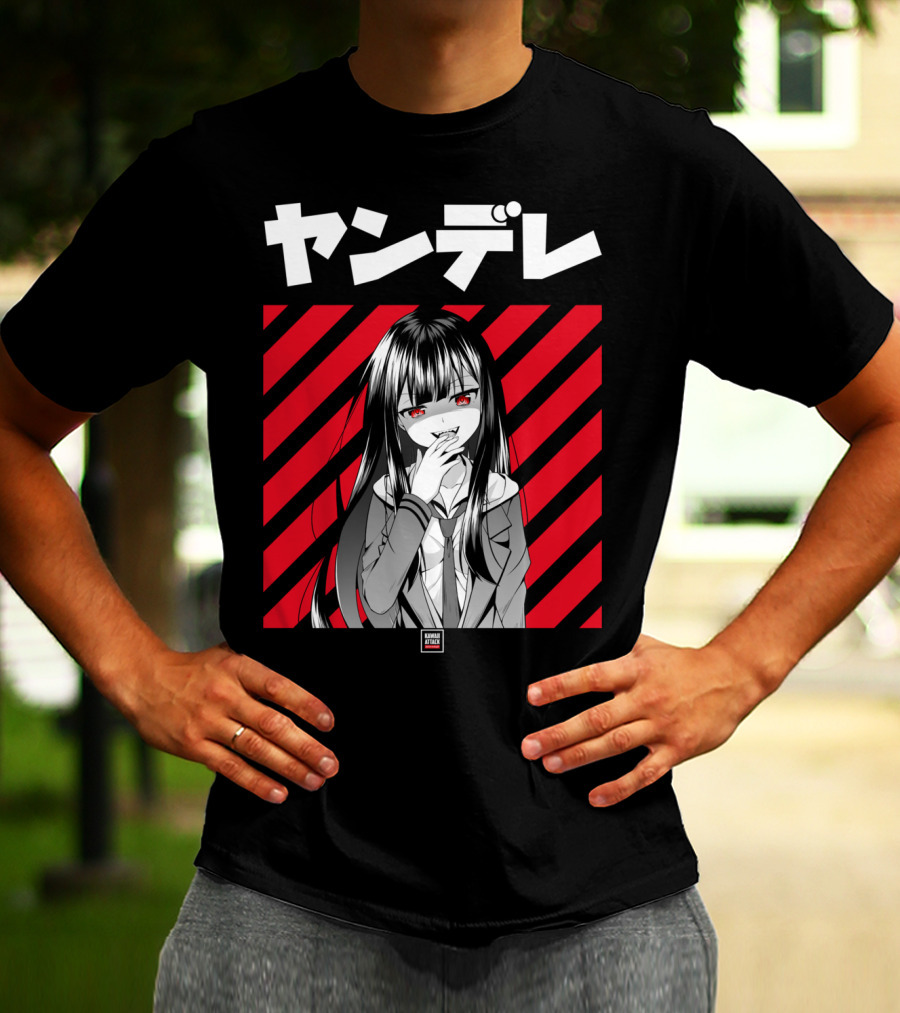 Yandere Japanese Anime Red Eyes Dark Hair Manga T-Shirt