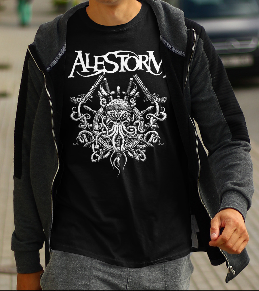 ALESTORM Pirate Kraken Crossed Guns And Swords T-Shirt