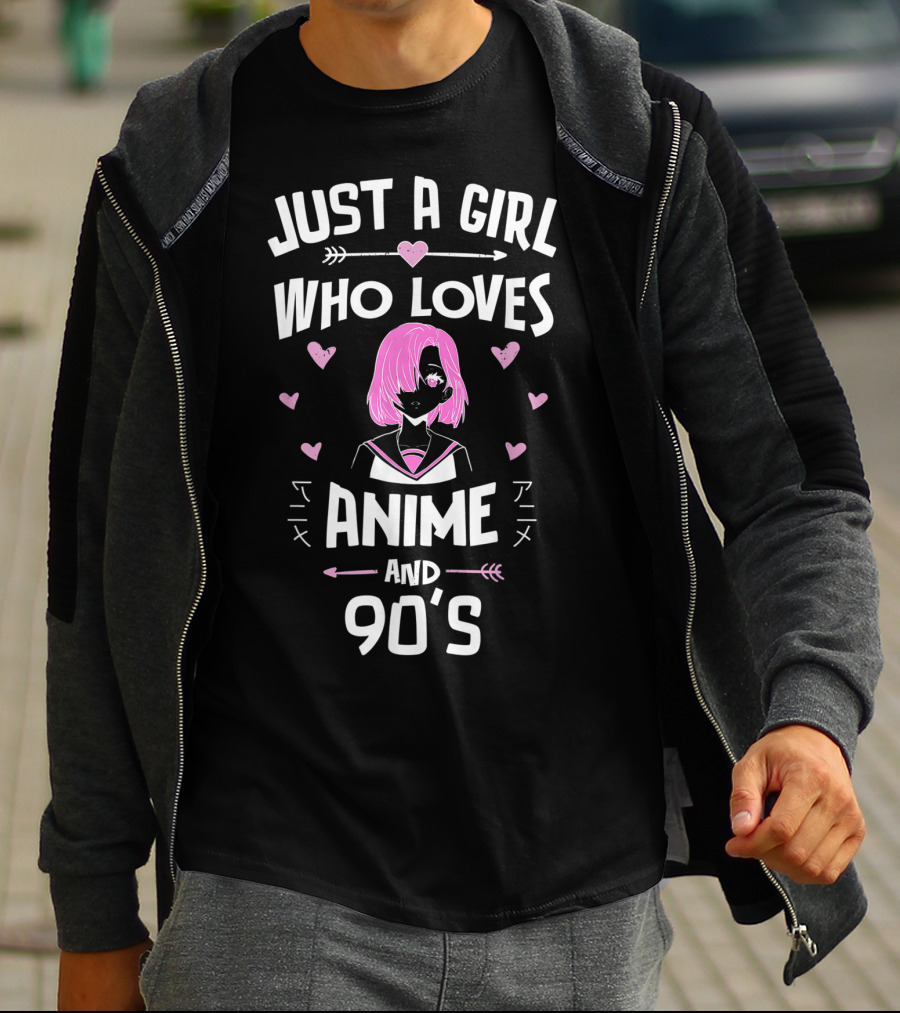 Just A Girl Who Loves Anime And 90's Anime Aesthetic T-Shirt