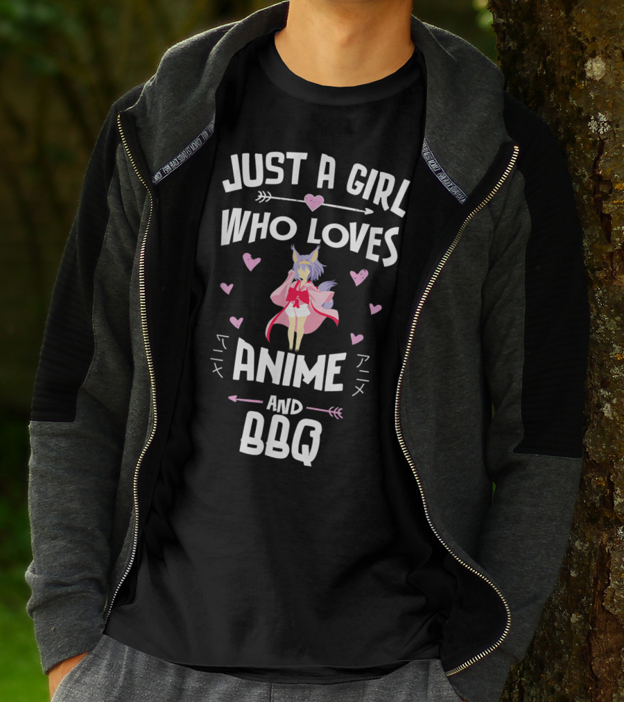 Just A Girl Who Loves Anime And BBQ T-Shirt