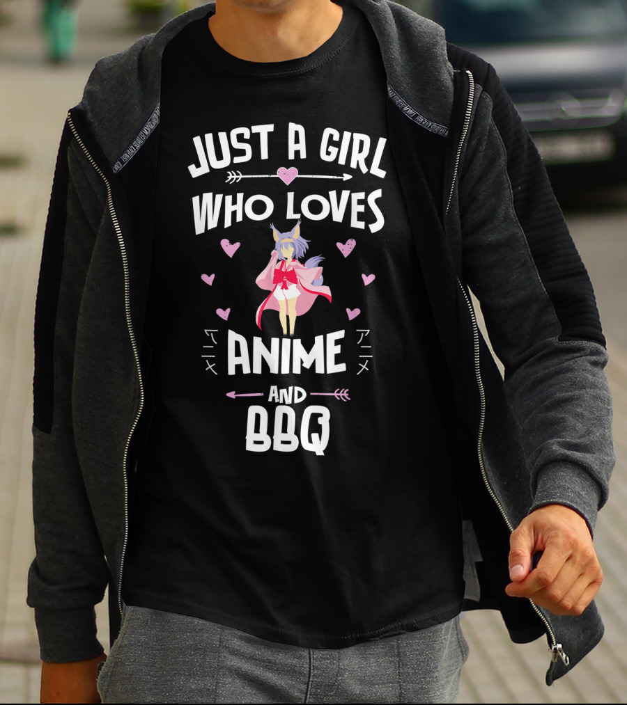 Just A Girl Who Loves Anime And BBQ T-Shirt