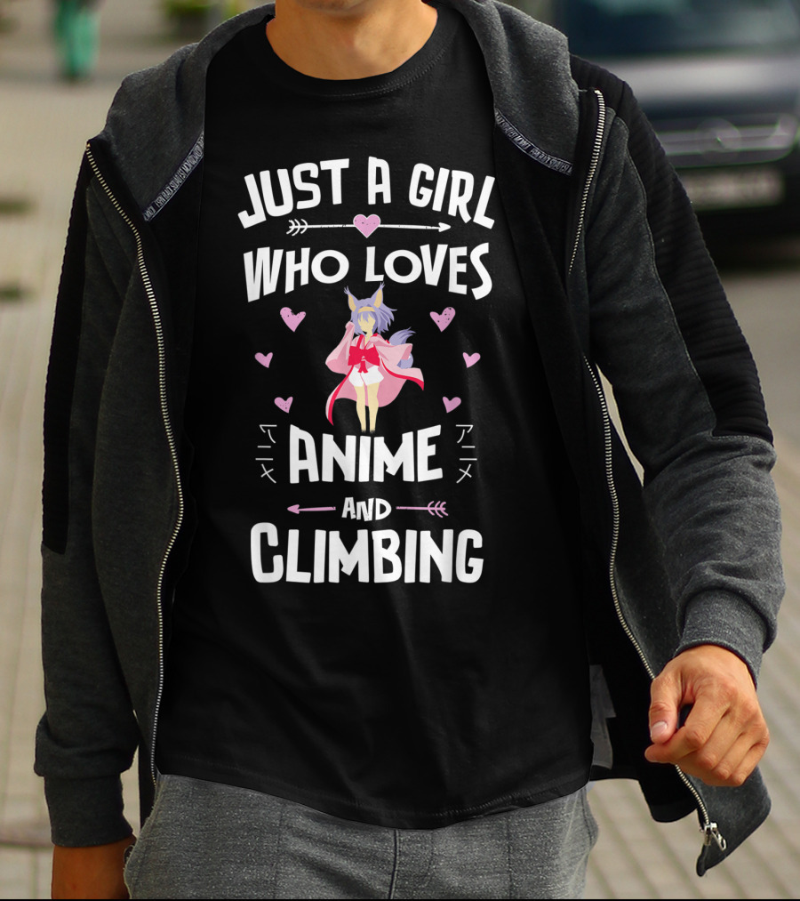 Just A Girl Who Loves Anime And Climbing T-Shirt