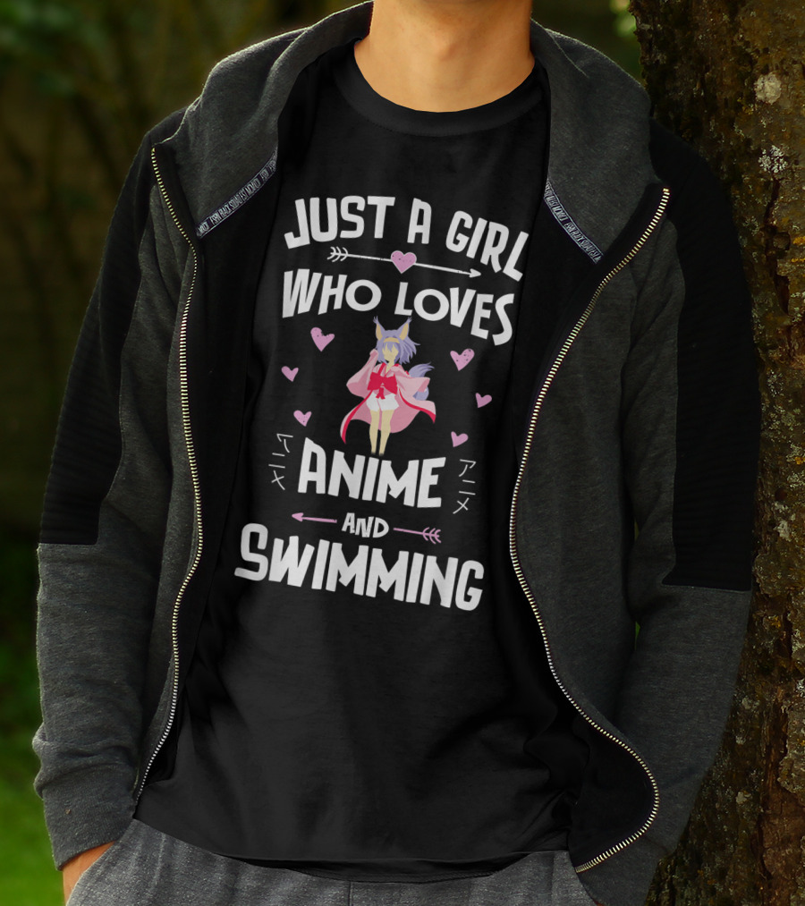 Just A Girl Who Loves Anime And Swimming T-Shirt
