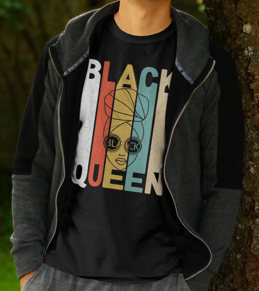 BLACK QUEEN Afro Headwrap Sunglasses T-Shirt