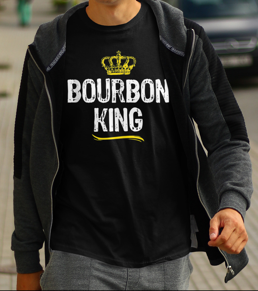 BOURBON KING Crown Drinking Funny Cool T-Shirt