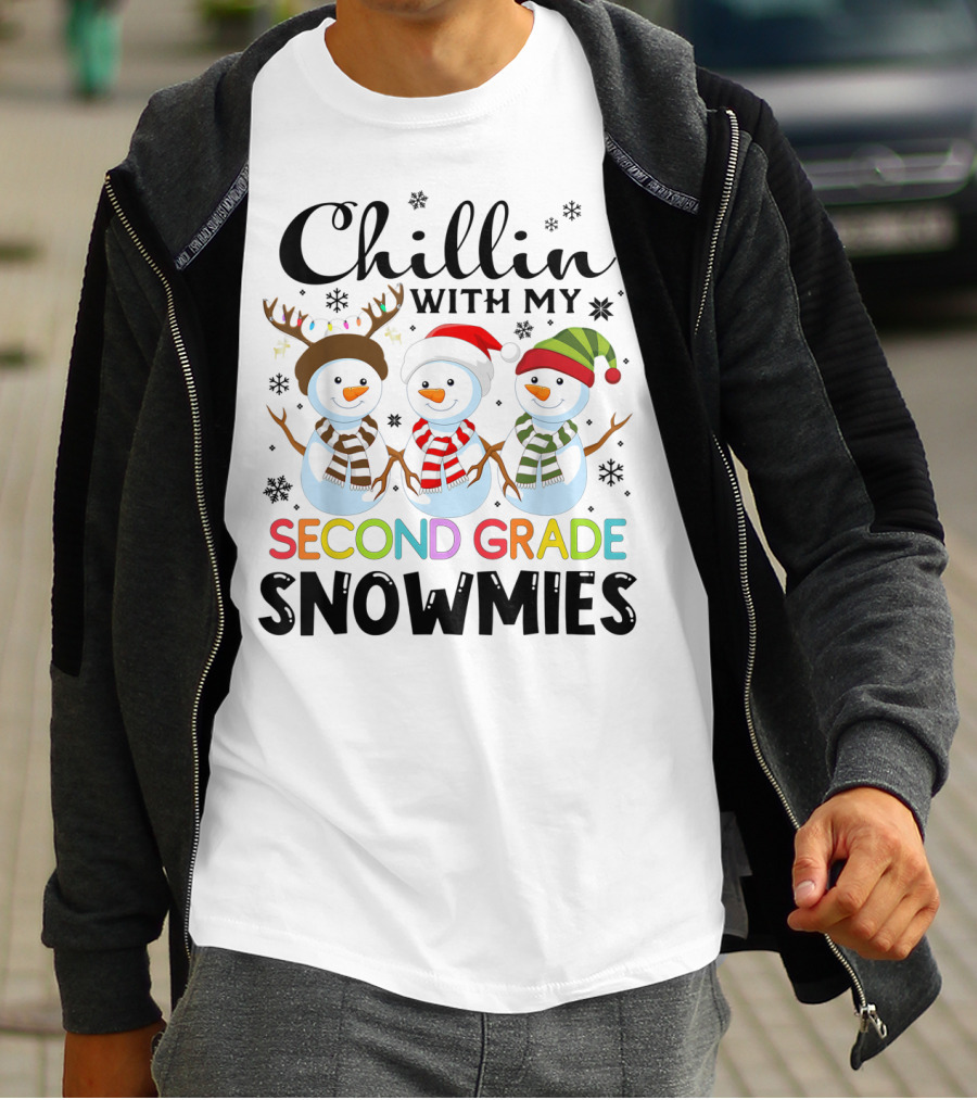 Chillin With My Second Grade Snowmies Snowmen Winter T-Shirt