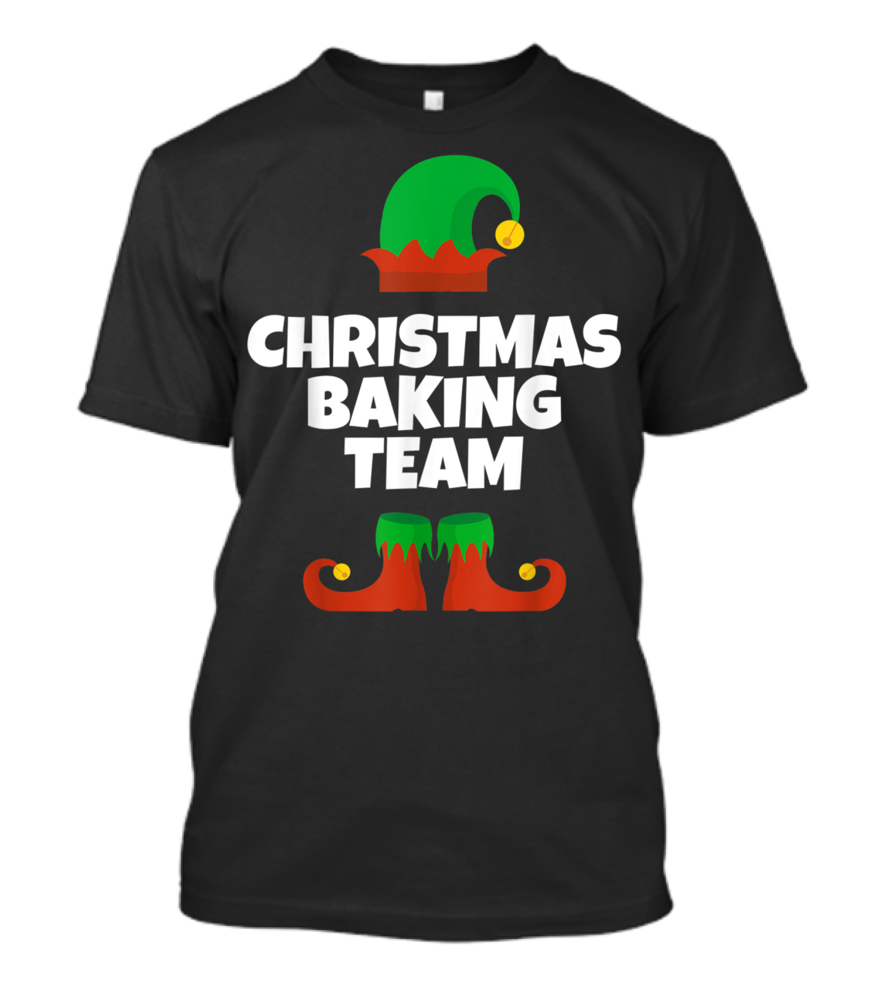Christmas Baking Team Funny Cookie Baker Elf Hat And Shoes T-Shirt