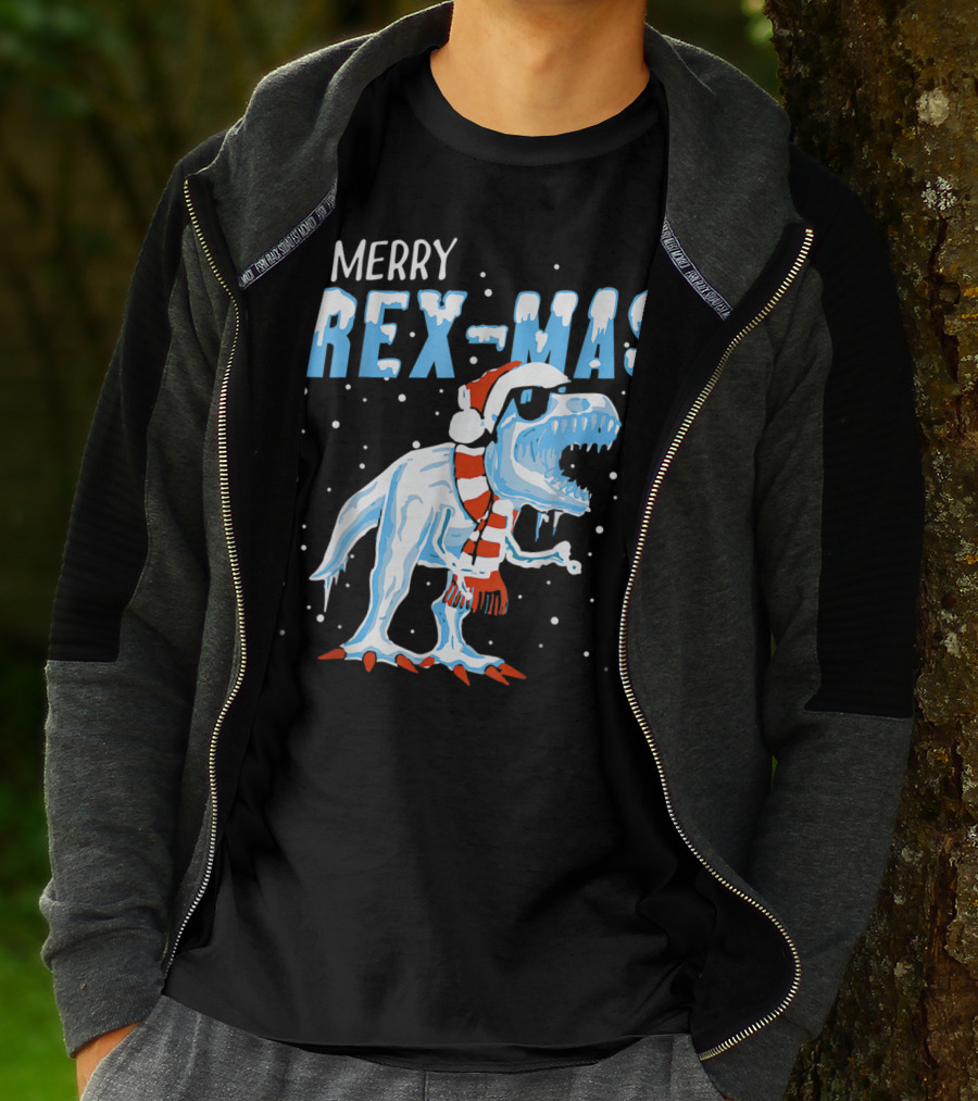 Merry Rexmas Santa Dinosaur Christmas T-Shirt