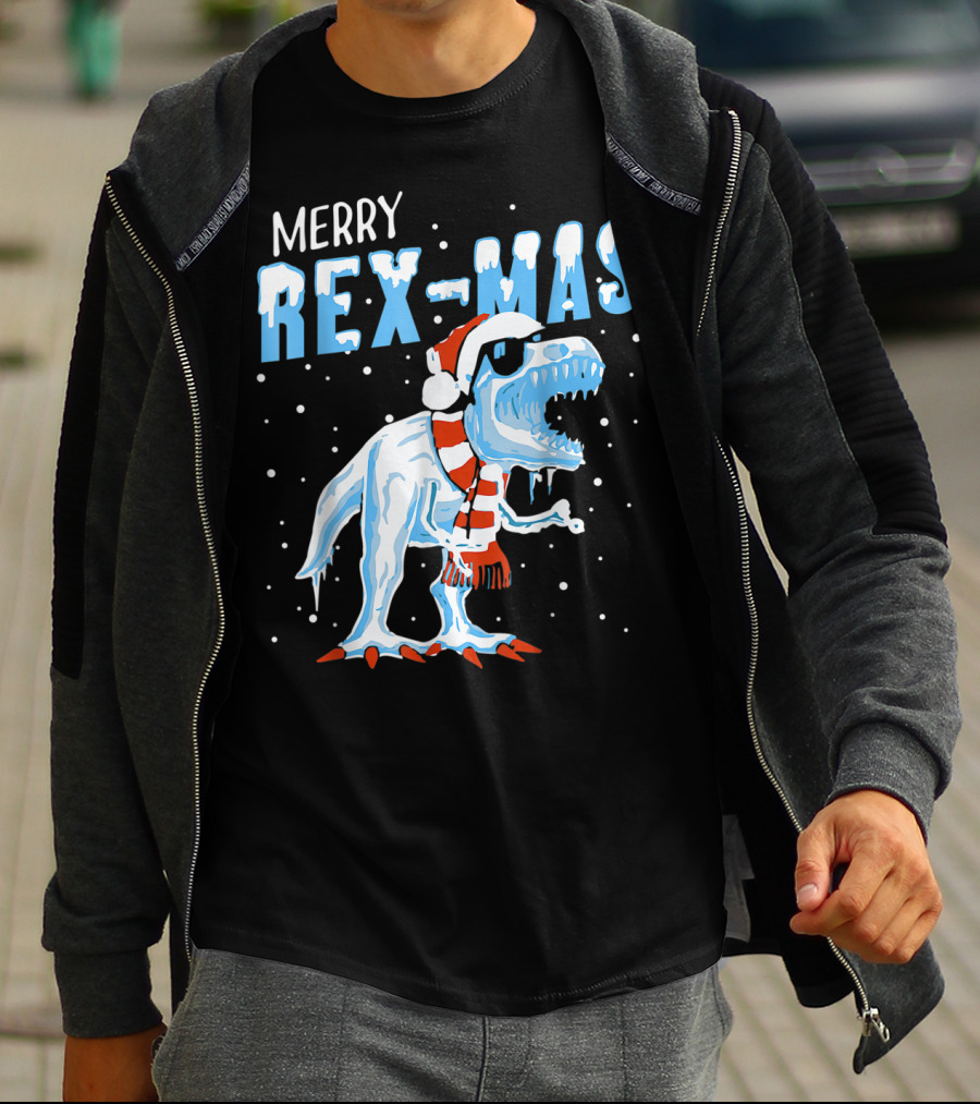 Merry Rexmas Santa Dinosaur Christmas T-Shirt