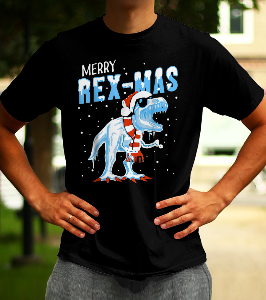 Merry Rexmas Santa Dinosaur Christmas T-Shirt
