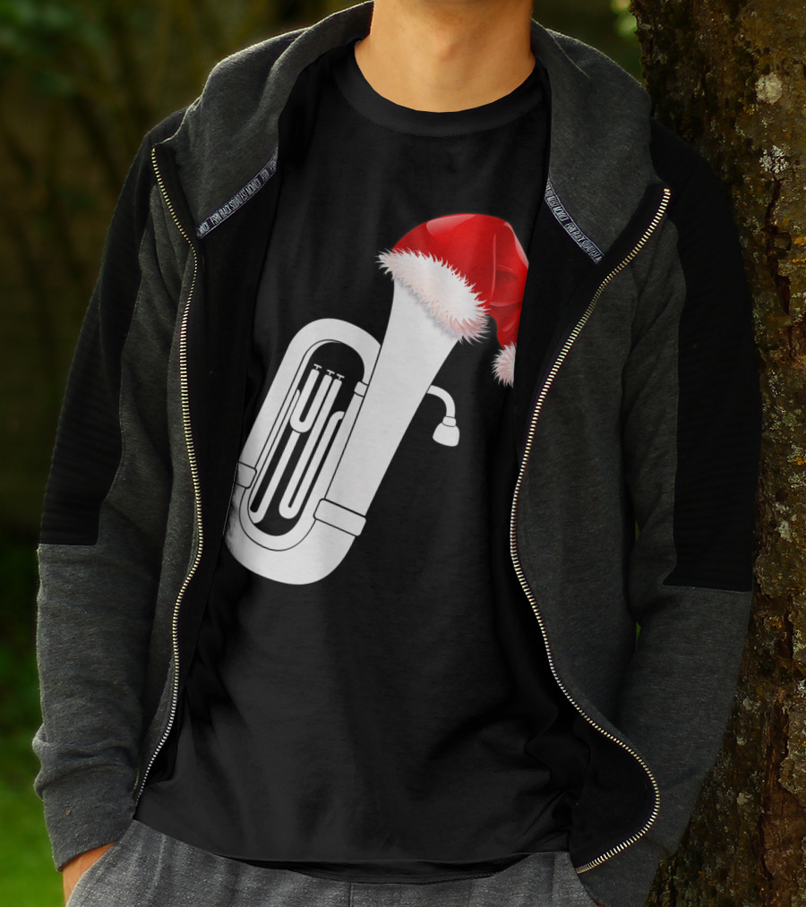 Christmas Tuba Santa Band Players Festive Holiday Instrument T-Shirt