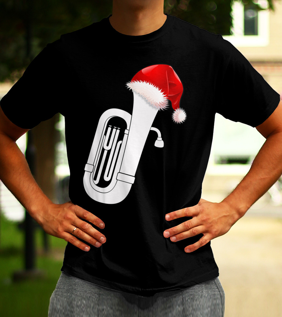 Christmas Tuba Santa Band Players Festive Holiday Instrument T-Shirt