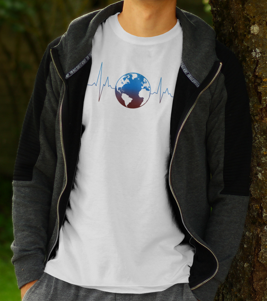 Climate Change Earth Heartbeat Monitor T-Shirt