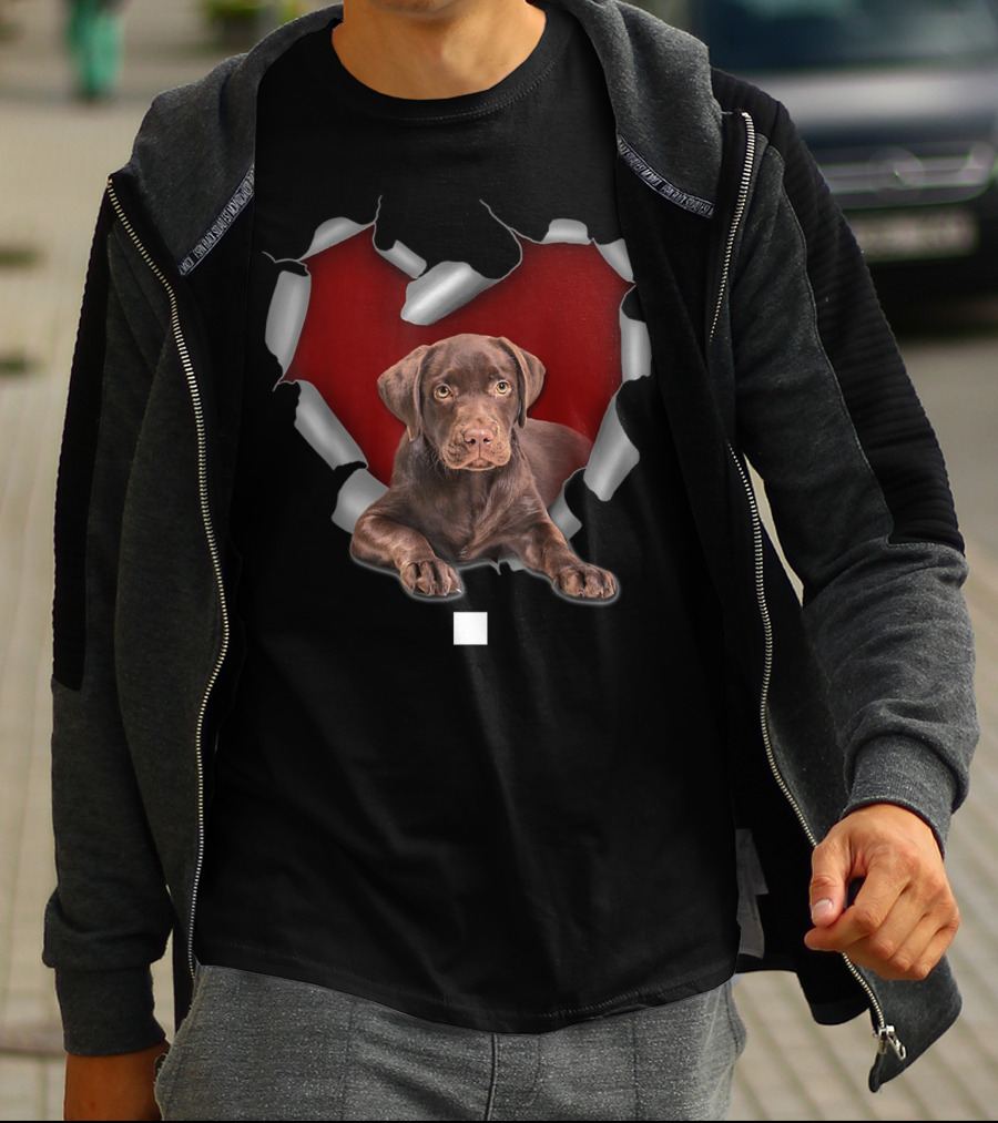 Cute Torn Heart Labrador Retriever Dog T-Shirt