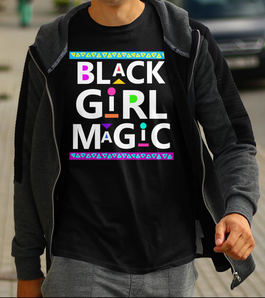 Black Girl Magic Dashiki Style With Colorful Accents T-Shirt