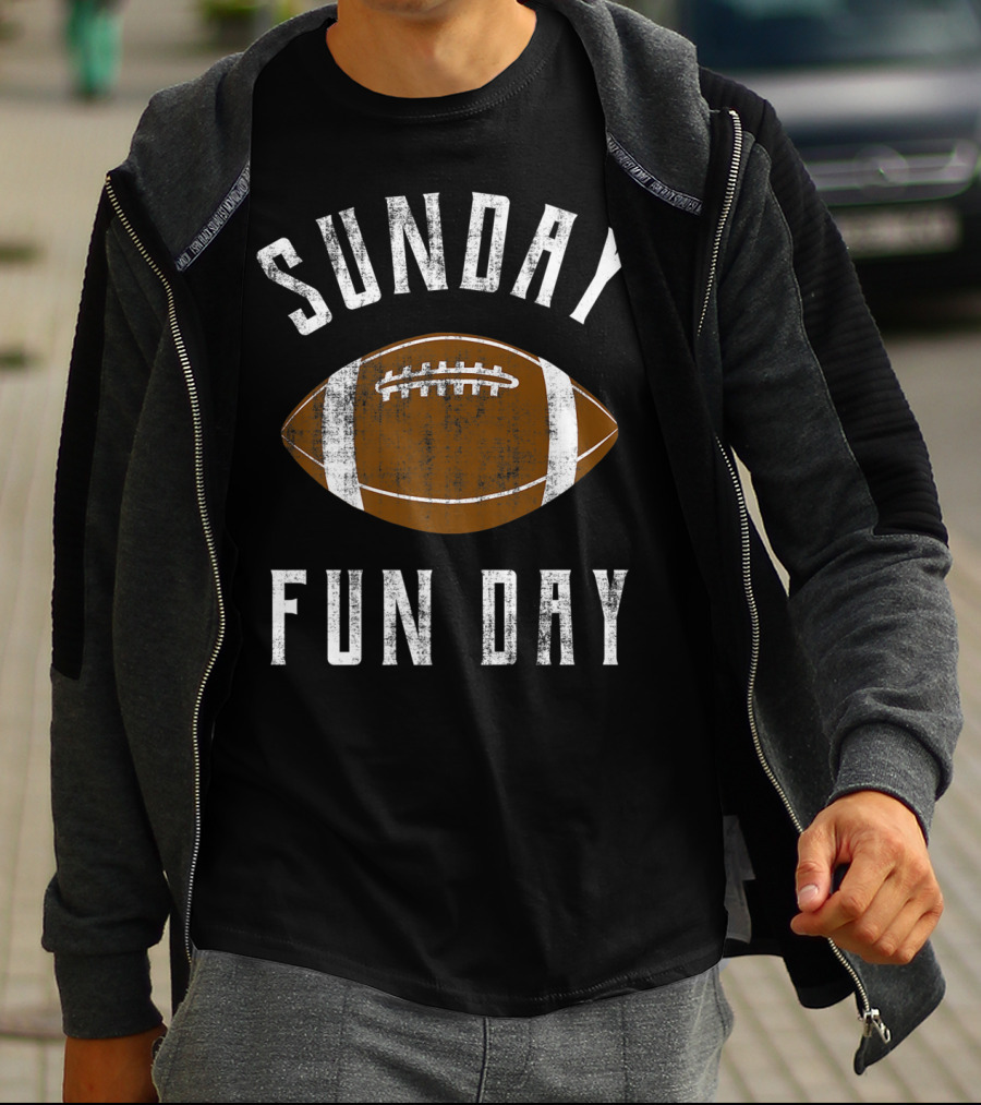 Sunday Funday Distressed Football T-Shirt